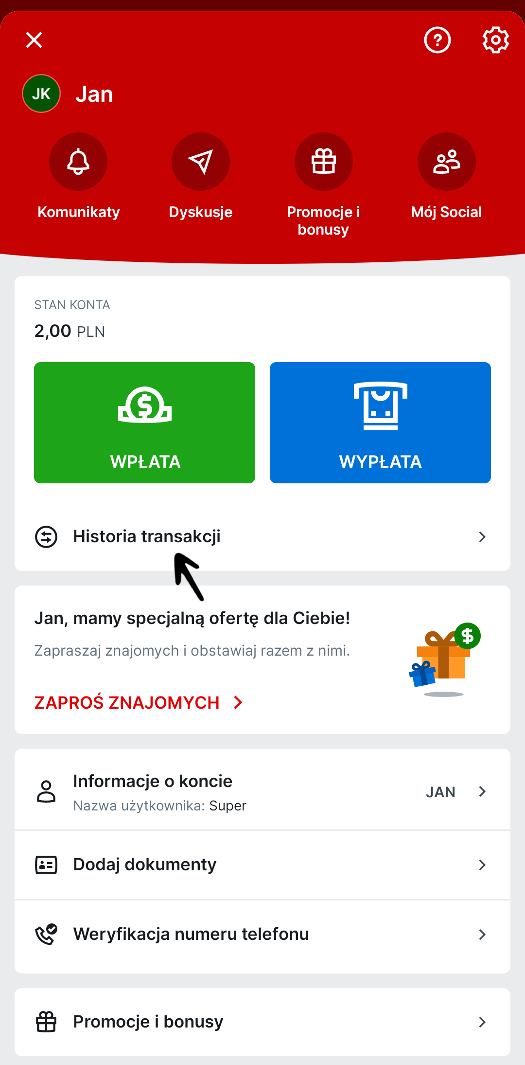 aplikacja jak anulowac wyplate