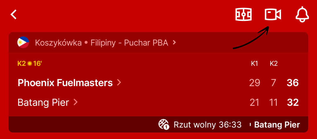 jak moge zobaczyc transmisje na zywo w aplikacji