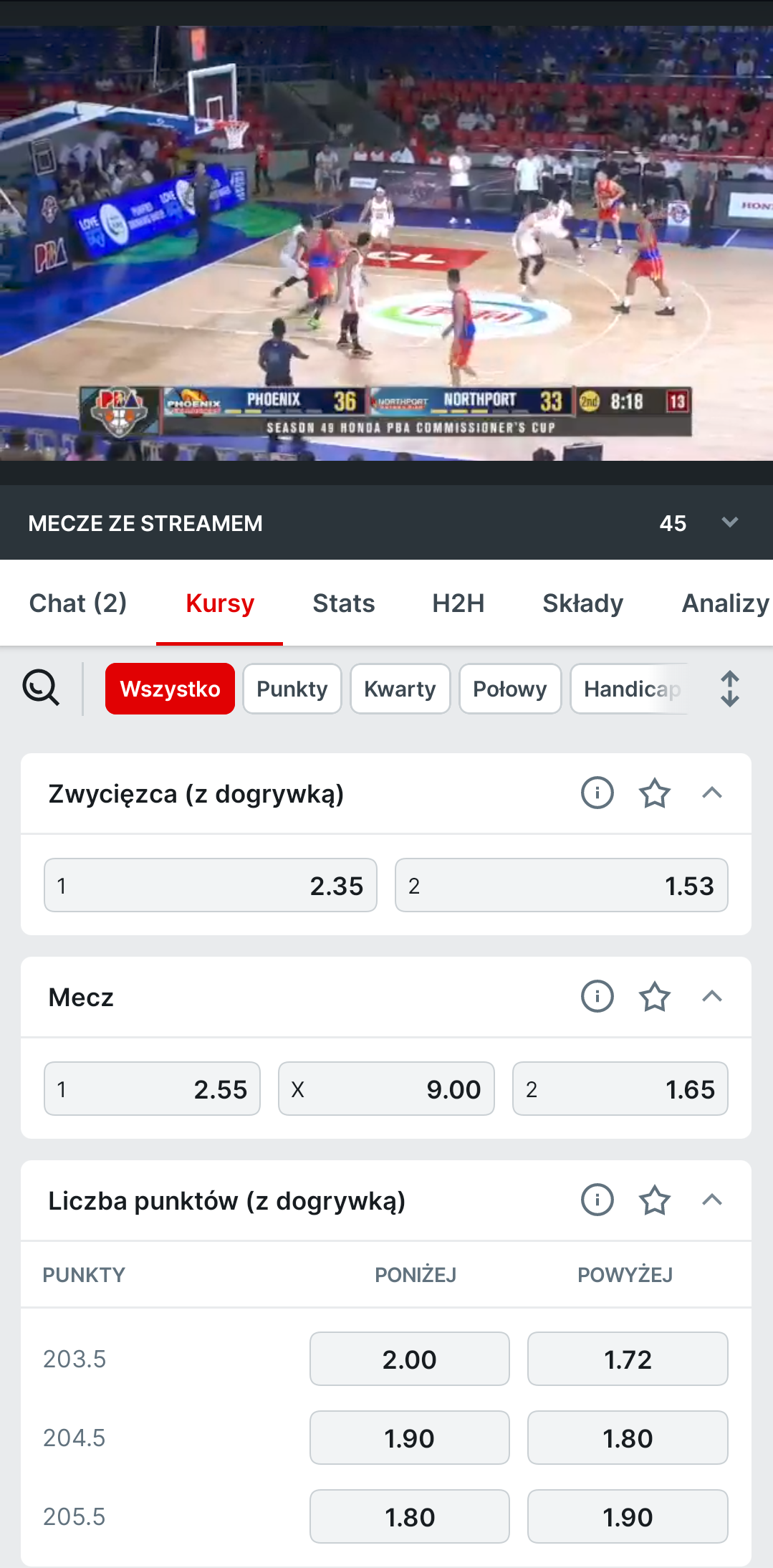 mecz z transmisja na zywo w aplikacji