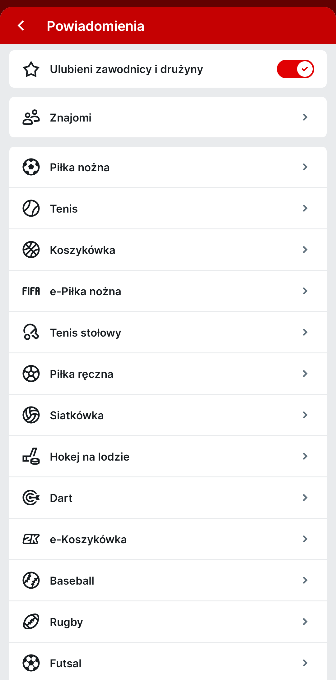 powiadomienia aplikacja o meczach