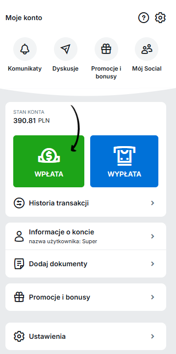 wplata blik w superbet