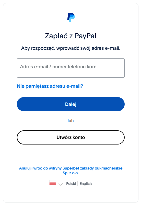 paypal platnosc wplata