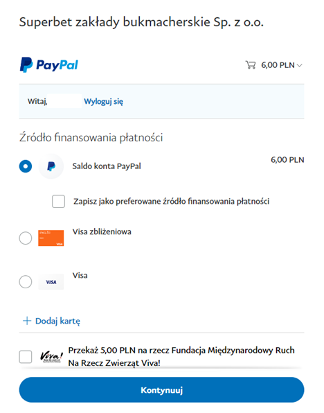 platnosc paypal depozyt