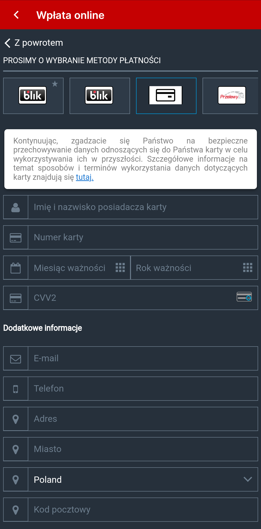 jak dodac nowa karte bankowa