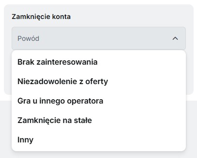 powod zamkniecia konta