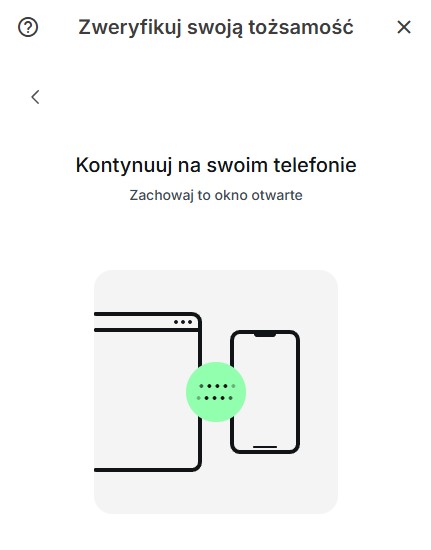 kontynuacja na telefonie weryfikacja