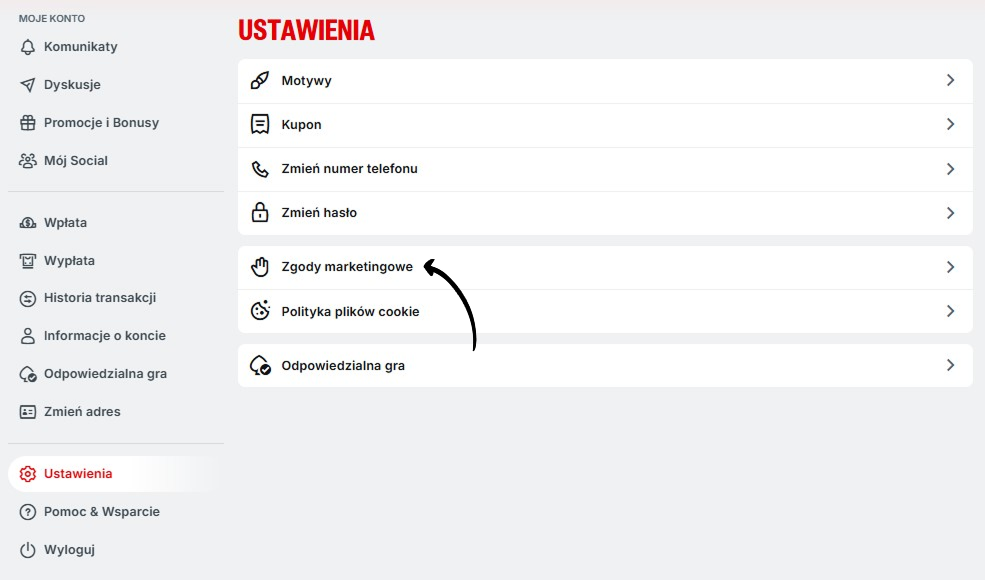 ustawienia zgoda marketingowa jak zaznaczyc