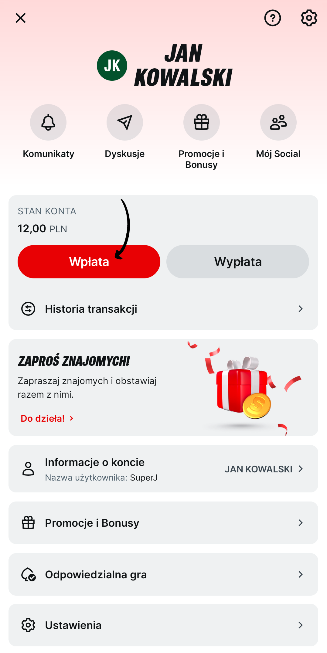 aplikacja wplata karta