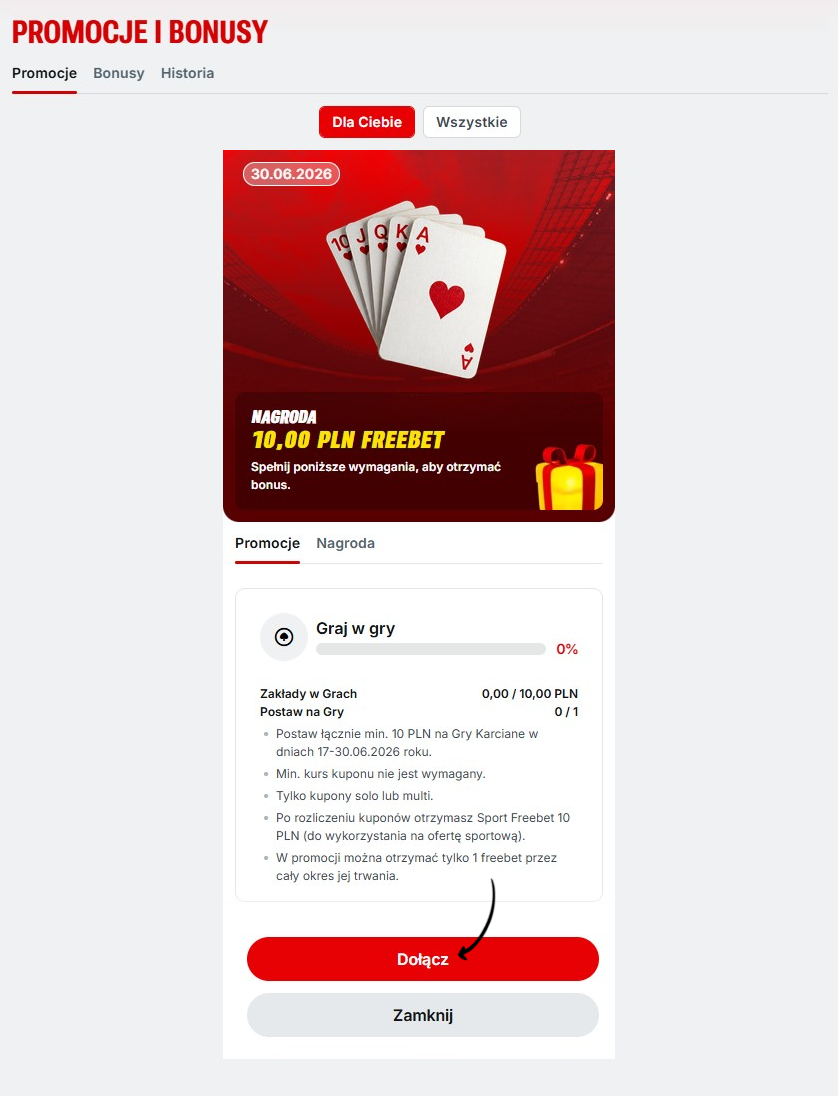 promocja w sekcji promocje i bonusy