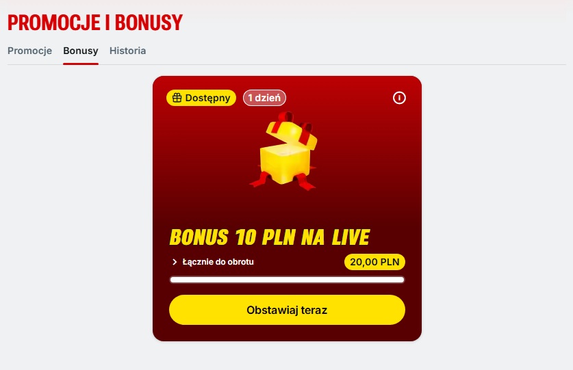 zakladka bonusy w sekcji promocje i bonusy