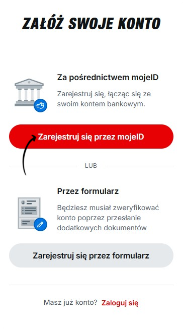 rejestracja za posrednictwem mojeid w superbet