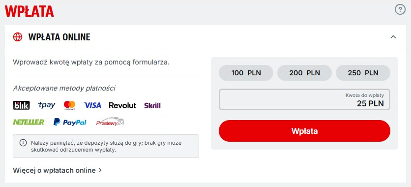 wplata 25 pln revolut