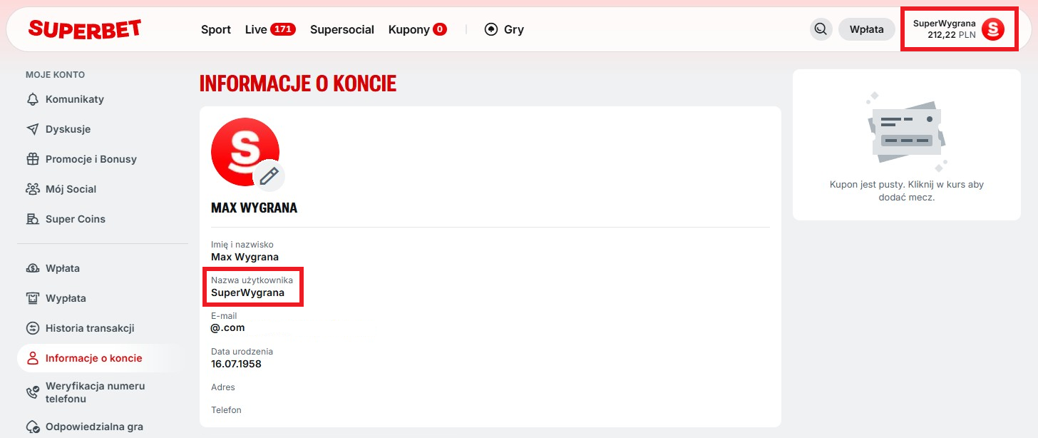 nazwa uzytkownika superbet strona web
